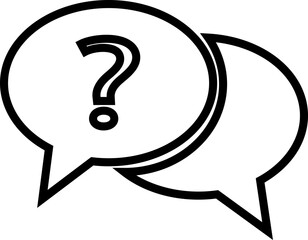 Chat message speech bubble vector for apps or website icon in line. isolated on transparent background.