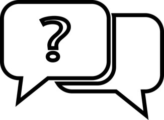 Chat message speech bubble vector for apps or website icon in line. isolated on transparent background.