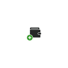 Fototapeta premium Add wallet icon logo flat vector design