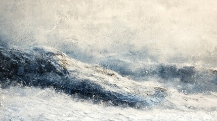 Obraz premium Stormy Ocean Waves Under Dramatic Cloudy Sky at Dusk