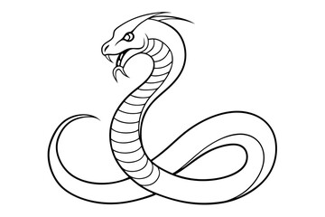 Fototapeta premium Minimalist Naga Snake Line Art – Ancient Mythology Design