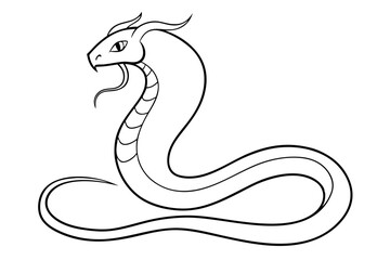 Fototapeta premium Sacred Naga Serpent Line Art – Mythical Snake Illustration