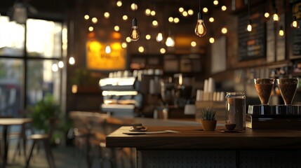 Cozy Coffee Shop Ambiance: Evening at a Cafe