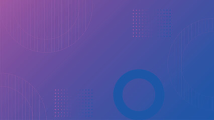 Fototapeta premium This vibrant abstract background features a dynamic interplay of geometric shapes, including circles, lines, and squares, in a gradient of purple and blue.