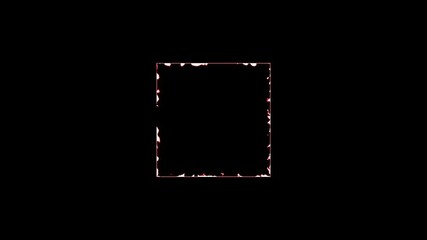 neon rectangle icon animation on black background, rectangle vertical borders, rectangle picture frame - Powered by Adobe