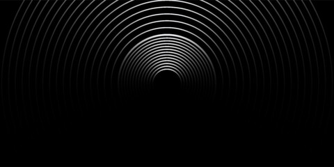 3D silver lines techno abstract background overlap layer on dark space with circles effect decoration. Modern graphic design element stripes style concept for web banner, flyer, card or brochure cover