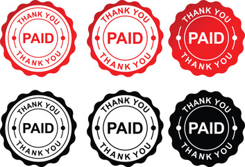 Paid stamp with thank you . Thank you stamp