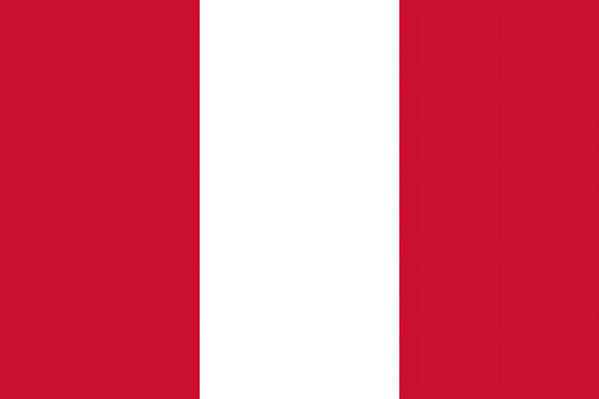 Peru Flag with Red White Red Vertical Bands with National Coat of Arms