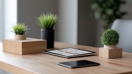 Modern Real Estate Management Scene with Tablet and Digital Checklists