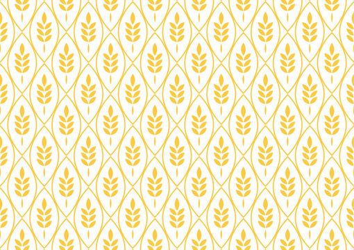 Wheat pattern wallpaper. Oat symbol. Rice sign. Rice pattern wallpaper.