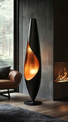 Neutral toned lounge with stylish decor high resolution picture