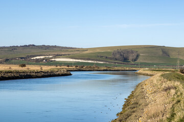 A view along the River Ouse in Sussex on a sunny day, between Southease and Lewes © lemanieh