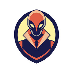 Alien cartoon face vector illustration