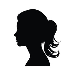A stylish and artistic silhouette of a girl, capturing grace and elegance in a minimalist black and white design. Perfect for fashion, beauty, logo design, branding, and artistic illustrations.