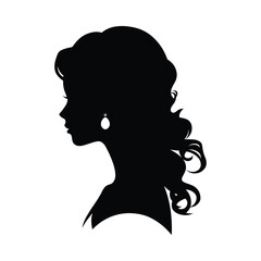 A stylish and artistic silhouette of a girl, capturing grace and elegance in a minimalist black and white design. Perfect for fashion, beauty, logo design, branding, and artistic illustrations.