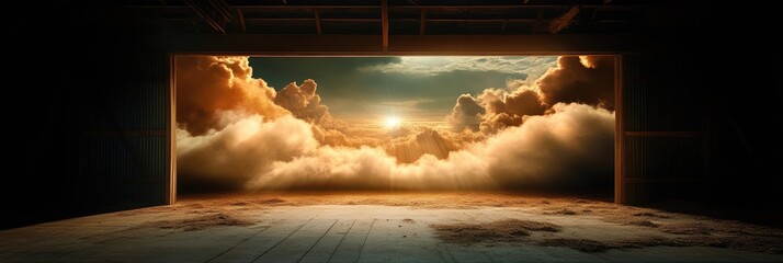 Sunrise Through a Warehouse Door