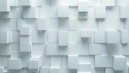 Abstract white 3D cube pattern background