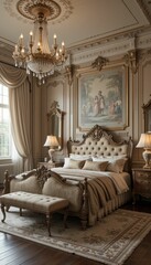 Elegant Bedroom with Classic Design and Luxurious Decor