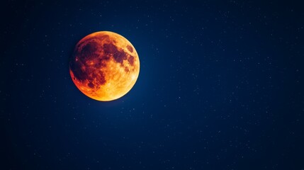 Obraz premium Stunning Blood Moon Over Dark Night Sky with Stars