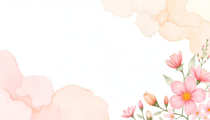 Watercolor illustration of bridal shower invitation with soft floral elements and pastel hues