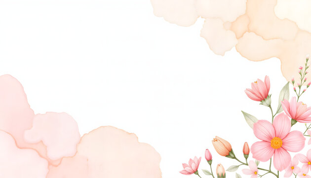 Watercolor illustration of bridal shower invitation with soft floral elements and pastel hues