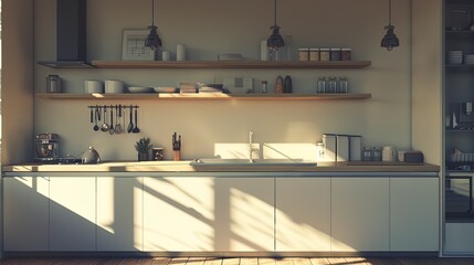 A beautiful kitchen interior design 
