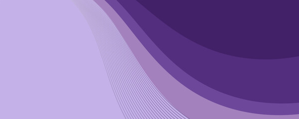 Purple business wave banner on white background, flat purple gradation. wavy background