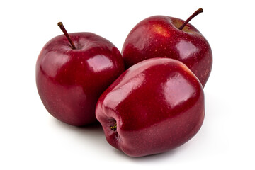 Fresh Red Apples, Isolated on White Background.