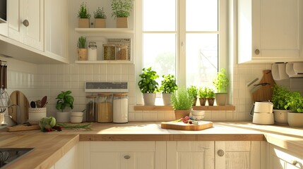 A beautiful kitchen interior design 