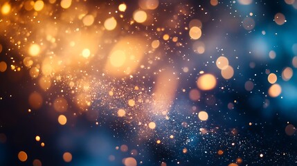 Fototapeta premium A vibrant abstract background featuring bokeh lights in warm and cool tones.