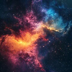 Naklejka premium Cosmic explosion colors the heart of a galaxy photos