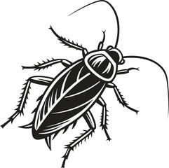 black silhouette of a black beetle