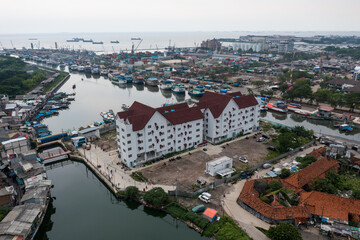 Jakarta Indonesia February 9, 2022: The Penjaringan Aquarium Village, North Jakarta has been inaugurated by the Governor of DKI Jakarta Anies Baswedan.