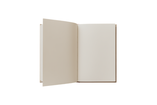 A Simple, Elegant, and Blank Beige Notebook Ready for Notes isolated on transparent background , cutout
