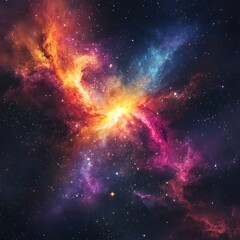 Fototapeta premium Swirling colors of purple, orange, and yellow cosmos photos