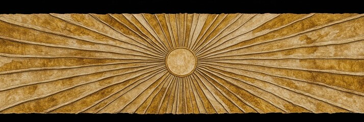 Sunburst design, radiating golden rays