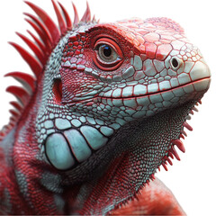 Red Iguana Closeup Majestic Reptile Portrait  Intricate Scales