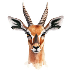 Fototapeta premium Serene Gazelle Portrait Artistic Watercolor Wildlife Art