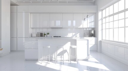 A luxury kitchen interior design with modern furniture 