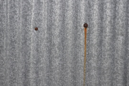 A rusted metal surface with two holes in it