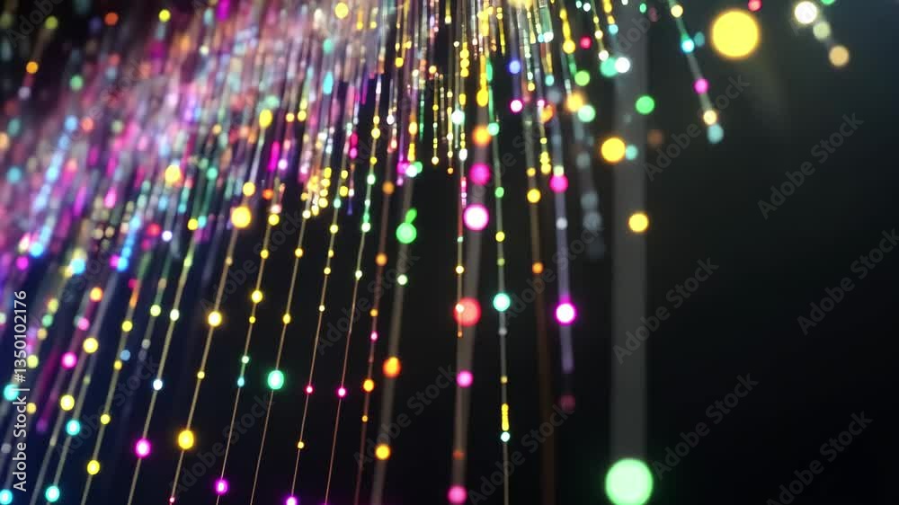 Aufkleber colorful cgi representation of computer code and data cascading through a virtual environment at nig