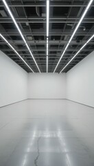 Fototapeta premium Minimalist Interior with Clean Lines and Bright Lighting Elements