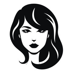 A stylish and artistic silhouette of a girl, capturing grace and elegance in a minimalist black and white design. Perfect for fashion, beauty, logo design, branding, and artistic illustrations.