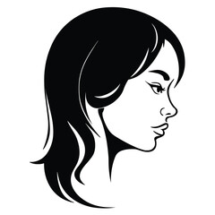 A stylish and artistic silhouette of a girl, capturing grace and elegance in a minimalist black and white design. Perfect for fashion, beauty, logo design, branding, and artistic illustrations.