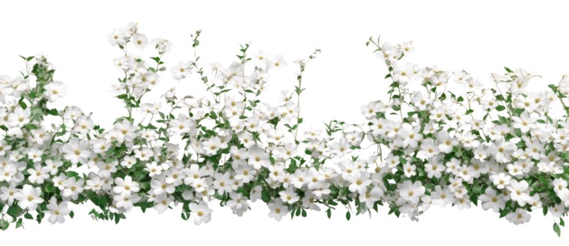 PNG White daisy flowers bush border background blossoms asteraceae. - Powered by Adobe
