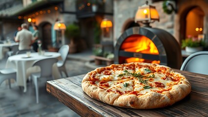 pizza on a table