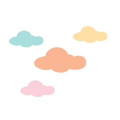 Cute cartoon colorful clouds. Vector illustration.