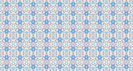 Blue Seamless Spot. Wet Geometric Tye Dye Blot. Wash Tie Dye Gru