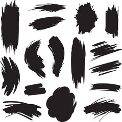 Black brush strock set 