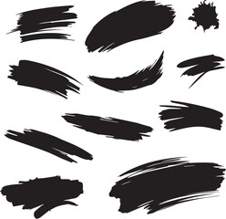 Black brush strock set 